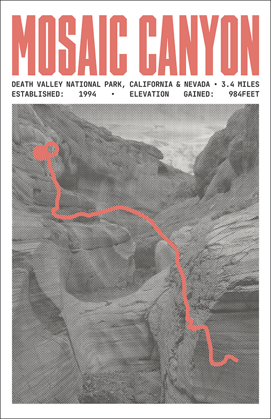Mosaic Canyon Trail Poster | Death Valley National Prints