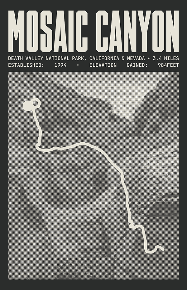 Mosaic Canyon Trail Poster | Death Valley National Prints