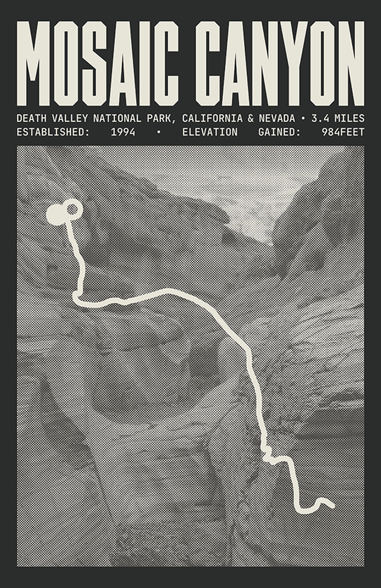 Mosaic Canyon Trail Poster | Death Valley National Prints