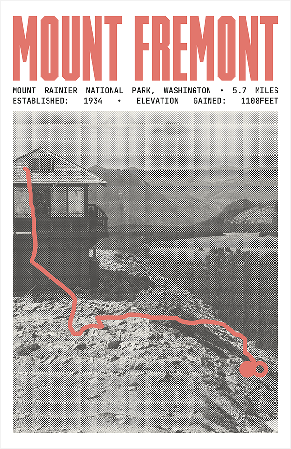 Mount Fremont Lookout Trail Poster | Mount Rainier National Park Prints