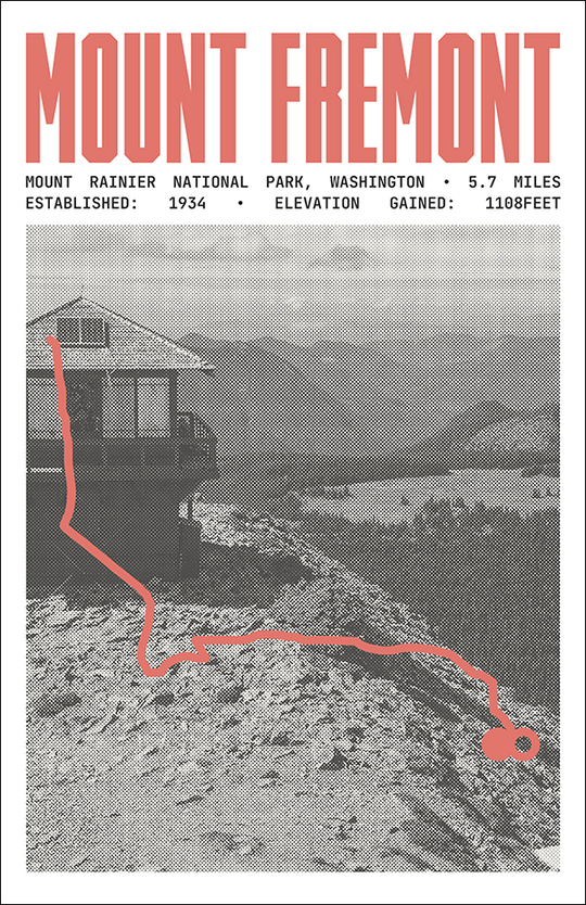 Mount Fremont Lookout Trail Poster | Mount Rainier National Park Prints