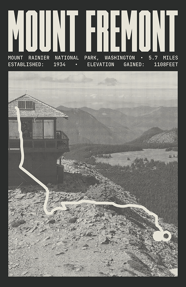 Mount Fremont Lookout Trail Poster | Mount Rainier National Park Prints