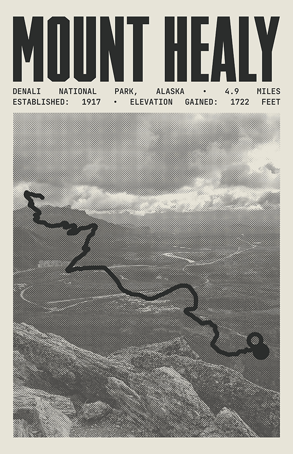 Mount Healy Overlook Trail Poster | Denali National Park Prints