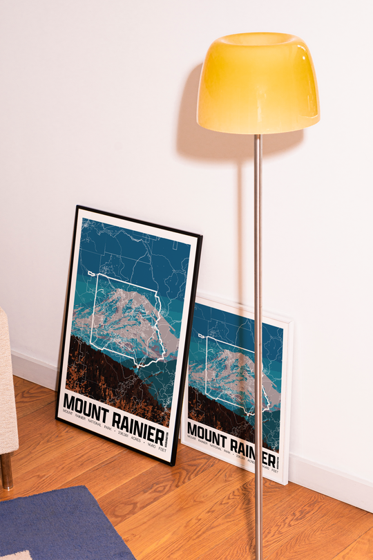 Mount Rainier National Park – Perimeter Map Print