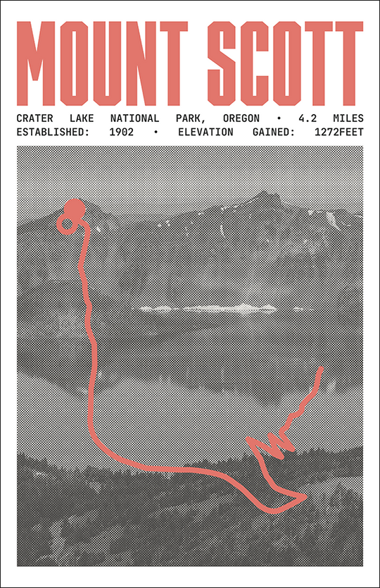 Mount Scott Trail Poster | Crater Lake National Prints
