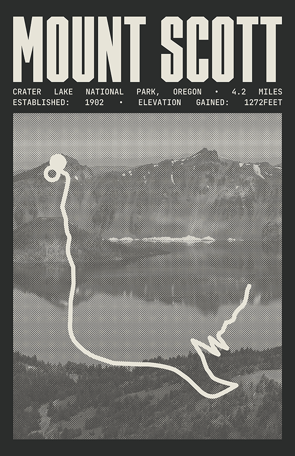 Mount Scott Trail Poster | Crater Lake National Prints