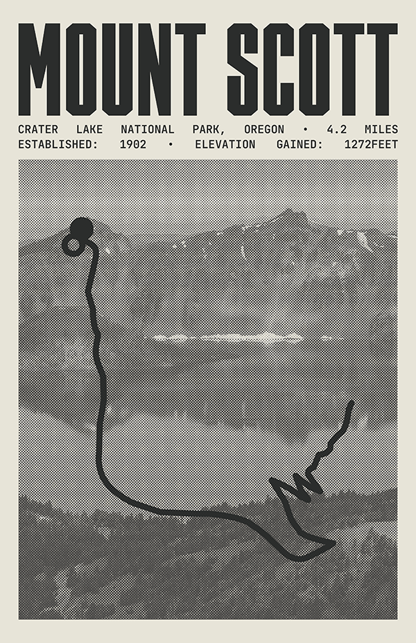 Mount Scott Trail Poster | Crater Lake National Prints