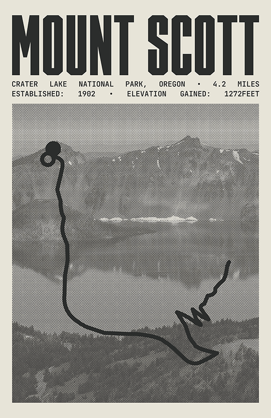 Mount Scott Trail Poster | Crater Lake National Prints