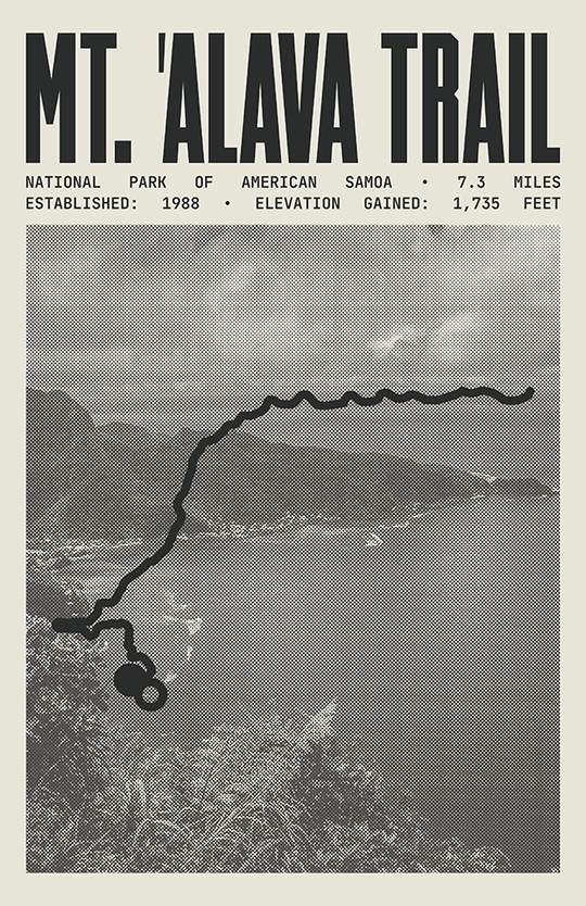 Mount 'Alava Trail Poster | National Park of American Samoa Prints