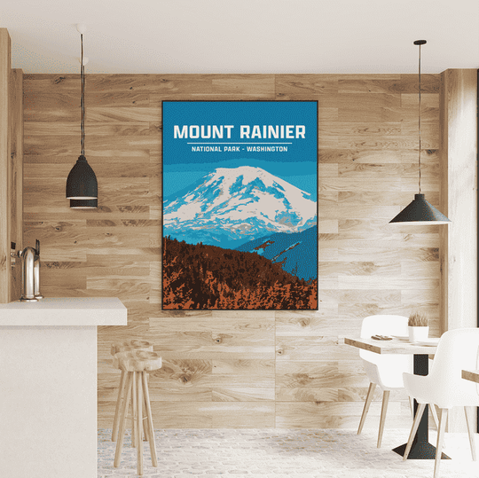Mount Rainier National Park Print | Vintage Style