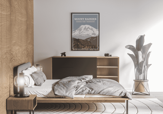 Mount Rainier National Park Print | Vintage Style