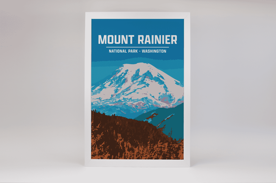 Mount Rainier National Park Print | Vintage Style