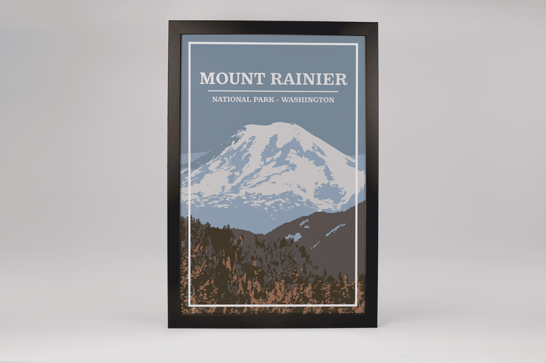 Mount Rainier National Park Print | Vintage Style