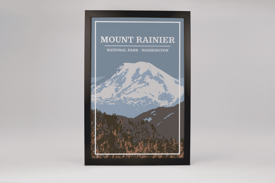 Mount Rainier National Park Print | Vintage Style