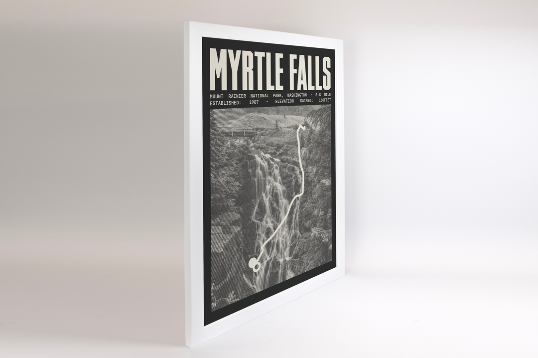 Myrtle Falls Viewpoint Poster | Mount Rainier National Park Prints