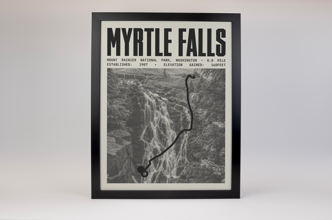 Myrtle Falls Viewpoint Poster | Mount Rainier National Park Prints