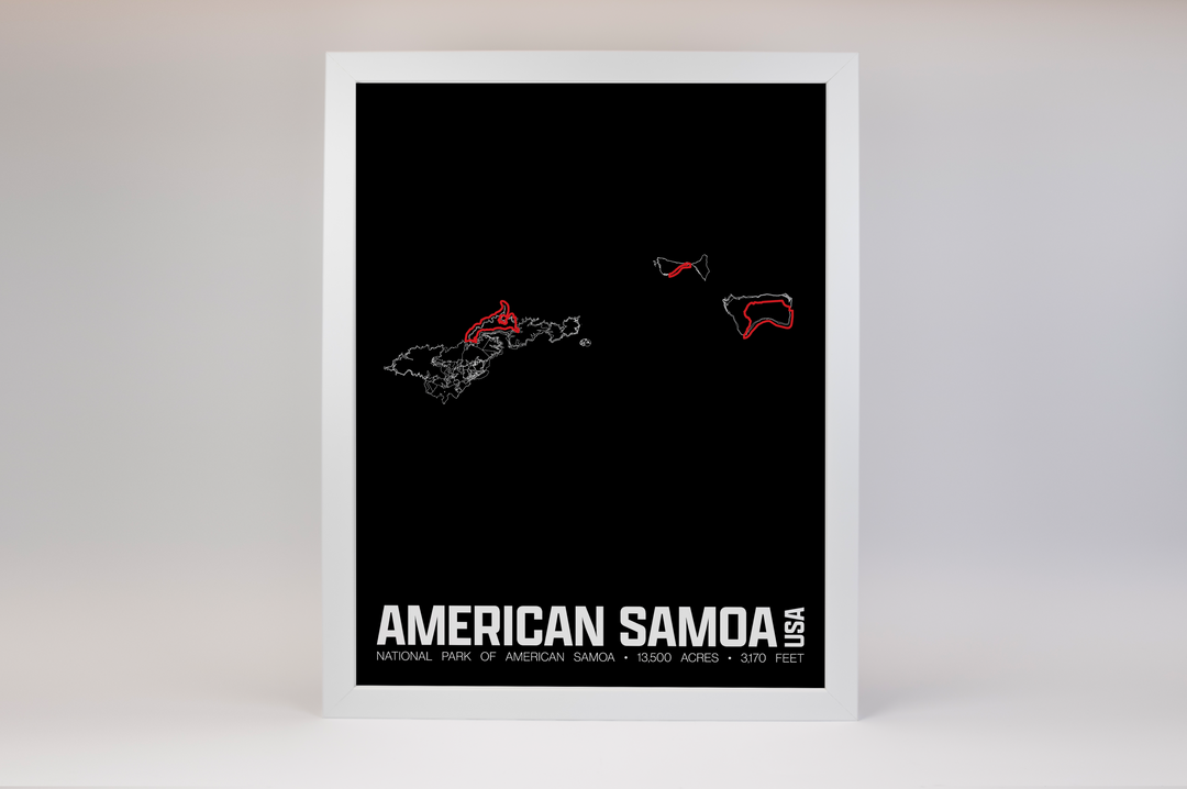 National Park of American Samoa – Perimeter Map Print