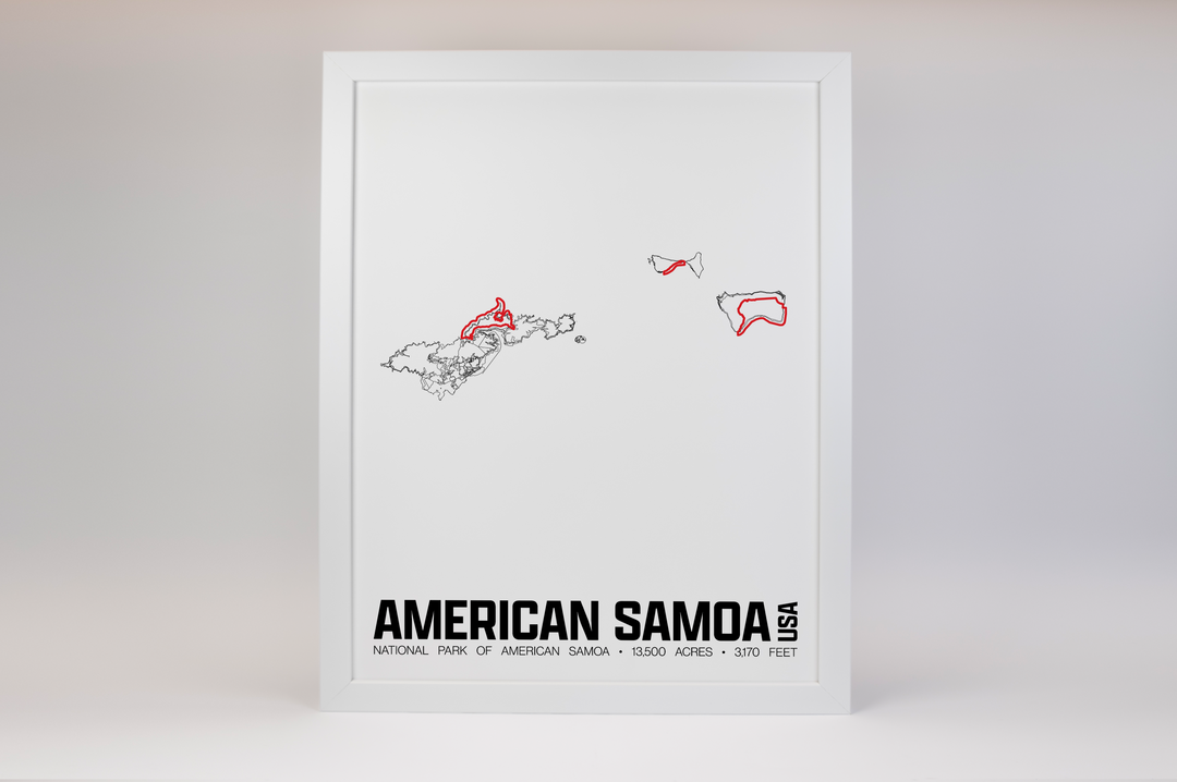 National Park of American Samoa – Perimeter Map Print