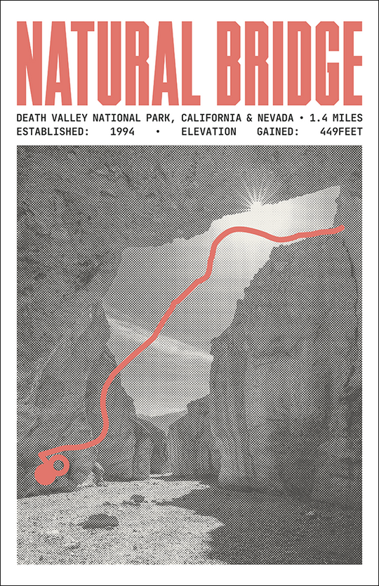 Natural Bridge Canyon Trail Poster | Death Valley National Park Prints