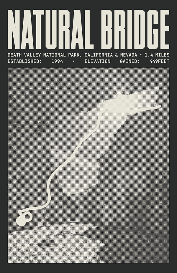 Natural Bridge Canyon Trail Poster | Death Valley National Park Prints