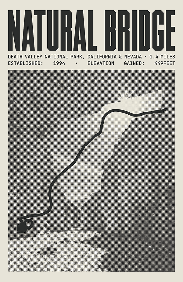Natural Bridge Canyon Trail Poster | Death Valley National Park Prints