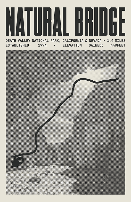 Natural Bridge Canyon Trail Poster | Death Valley National Park Prints