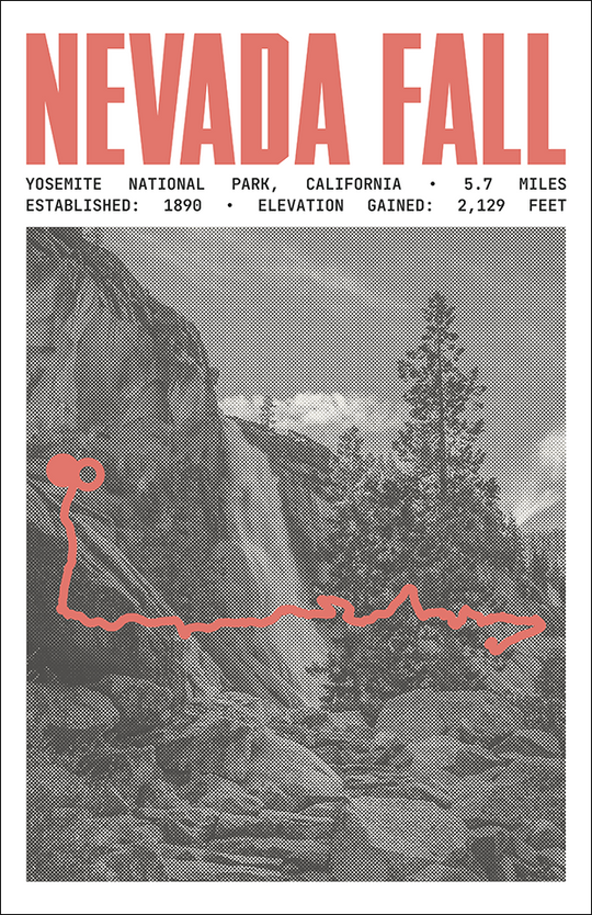 Nevada Fall Poster | Yosemite National Park Prints