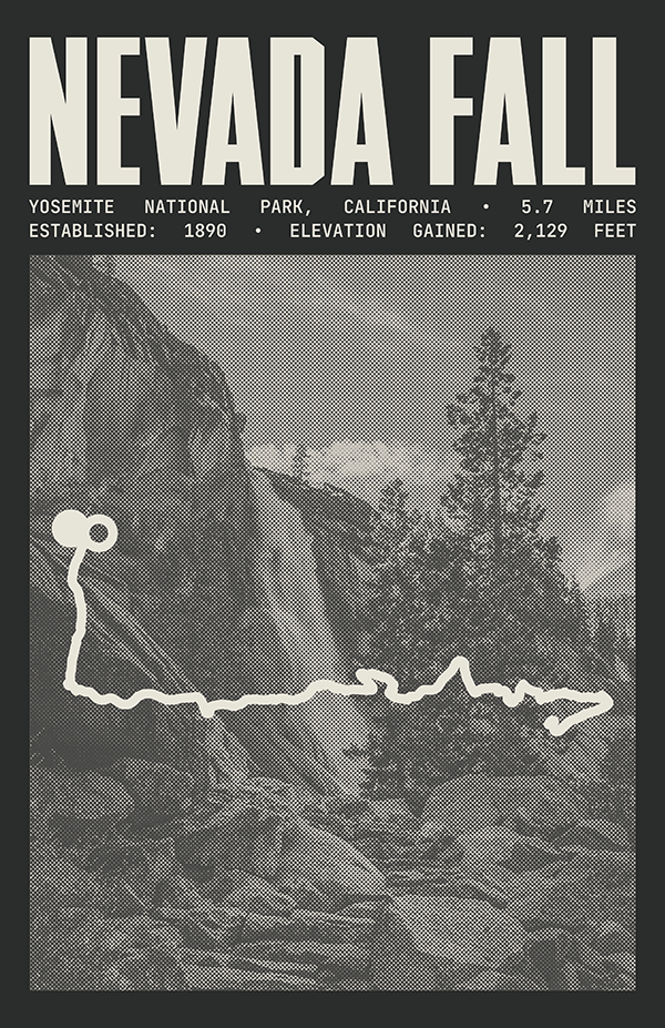 Nevada Fall Poster | Yosemite National Park Prints