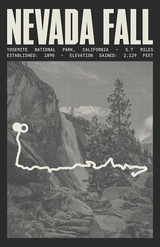 Nevada Fall Poster | Yosemite National Park Prints