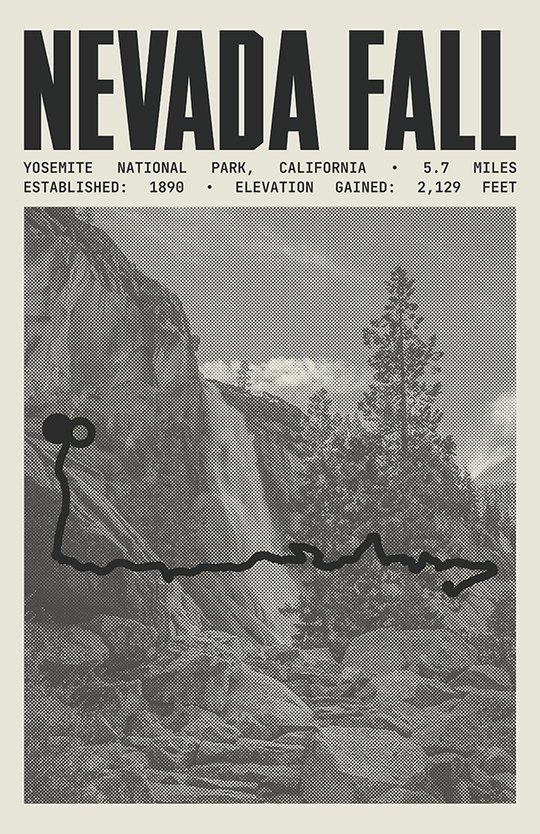 Nevada Fall Poster | Yosemite National Park Prints