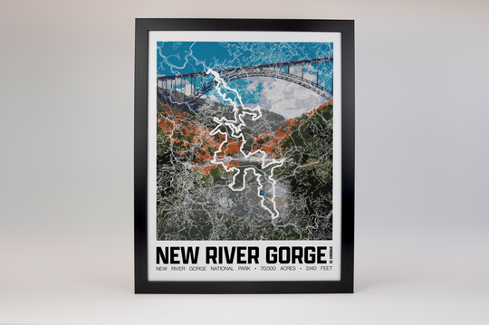 New River Gorge National Park and Preserve – Perimeter Map Print