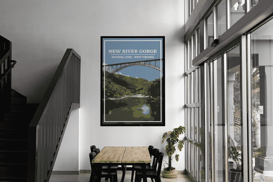 New River Gorge National Park and Preserve Print | Vintage Style