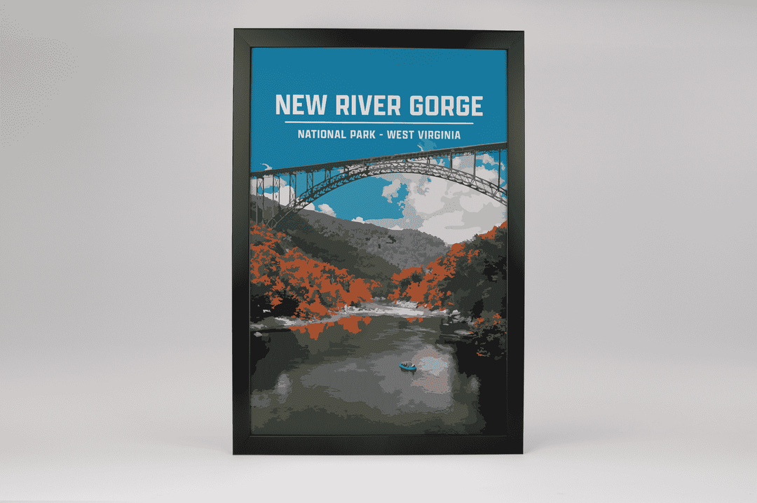 New River Gorge National Park and Preserve Print | Vintage Style