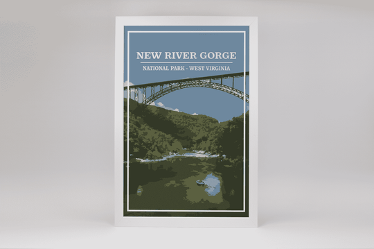 New River Gorge National Park and Preserve Print | Vintage Style