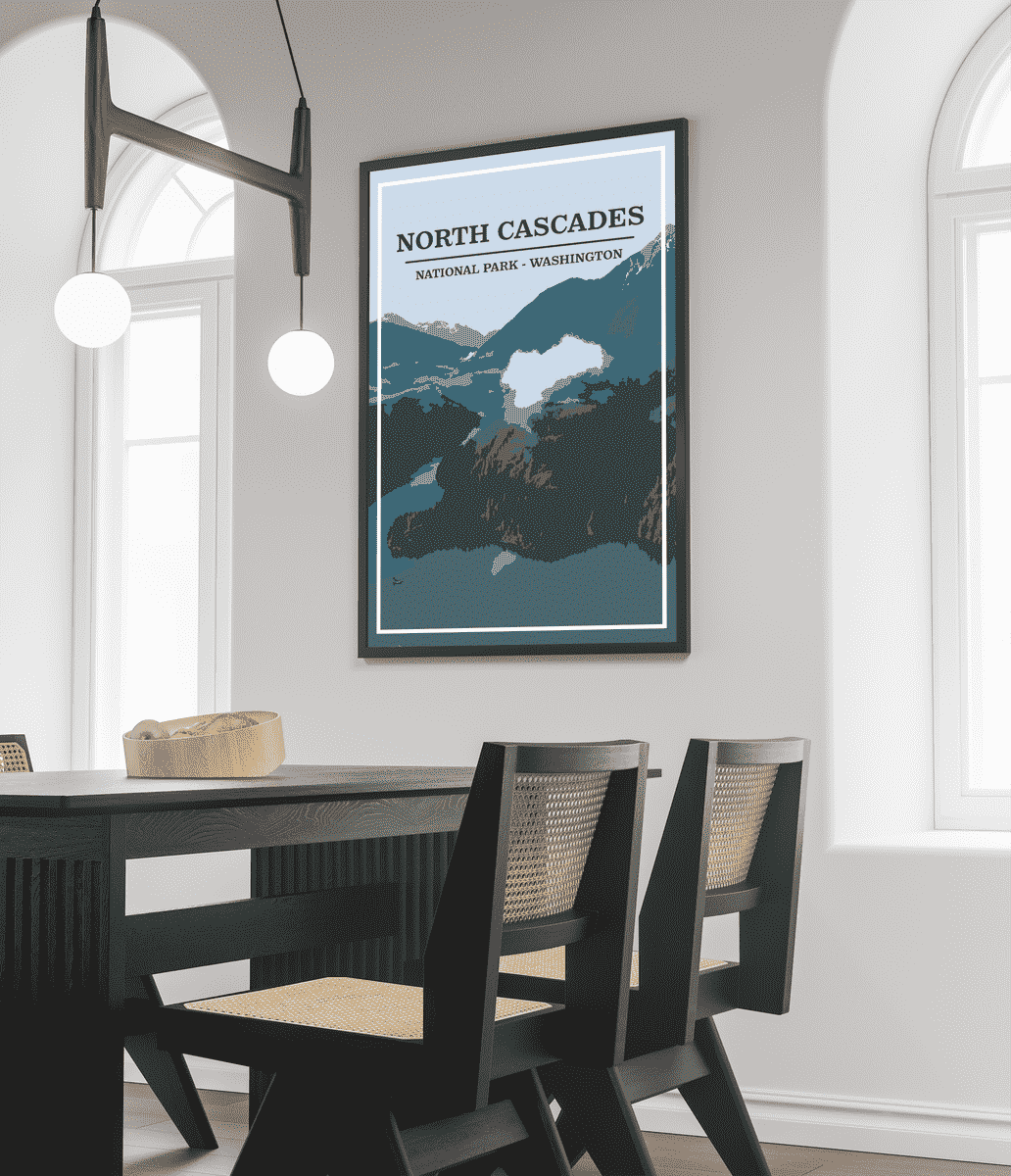 North Cascades National Park Print | Vintage Style