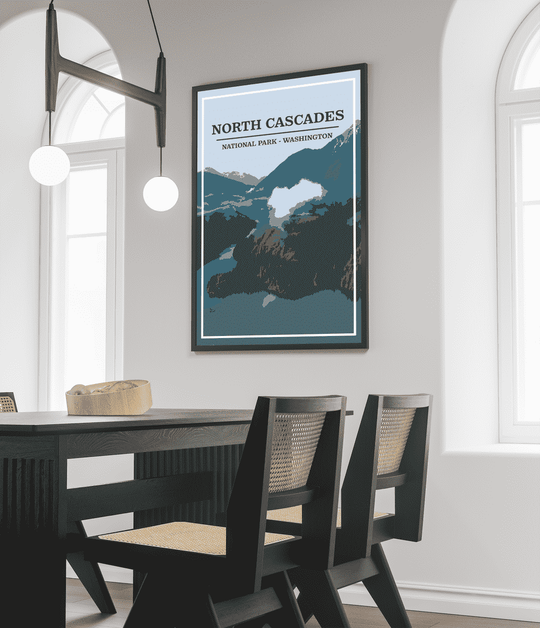 North Cascades National Park Print | Vintage Style