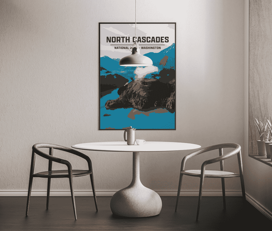 North Cascades National Park Print | Vintage Style