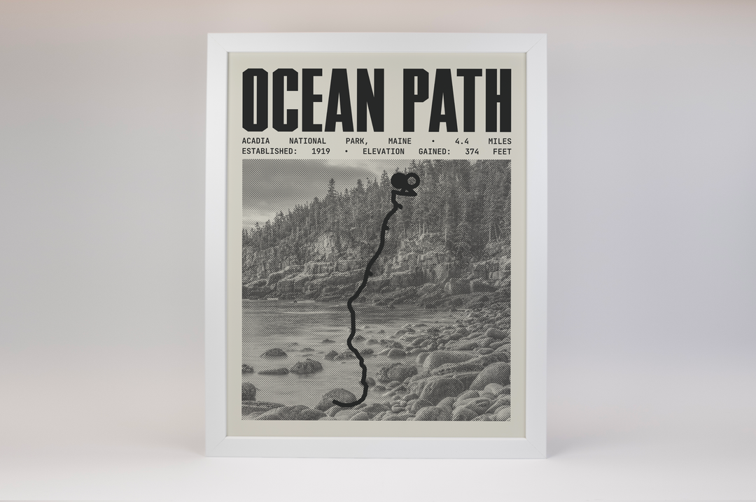 Ocean Path Trail Poster | Acadia National Park Prints