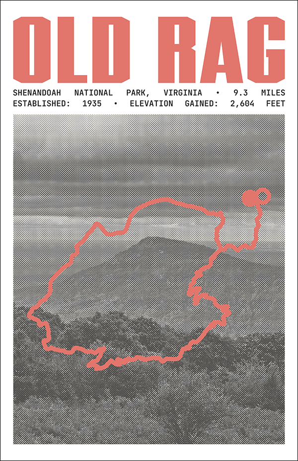 Old Rag Mountain Loop Poster | Shenandoah National Park Prints