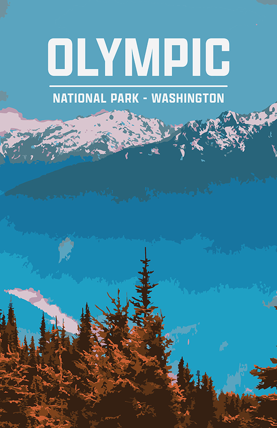 Olympic National Park Print | Vintage Style