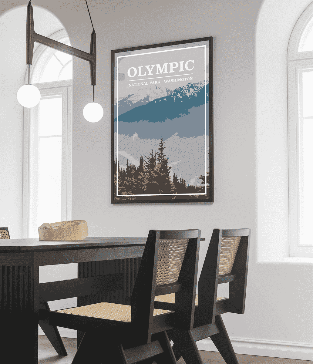 Olympic National Park Print | Vintage Style