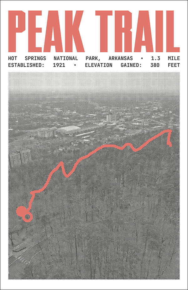 Peak Trail Poster | Hot Springs National Park Prints