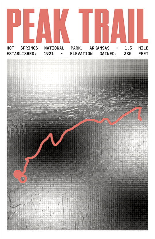 Peak Trail Poster | Hot Springs National Park Prints