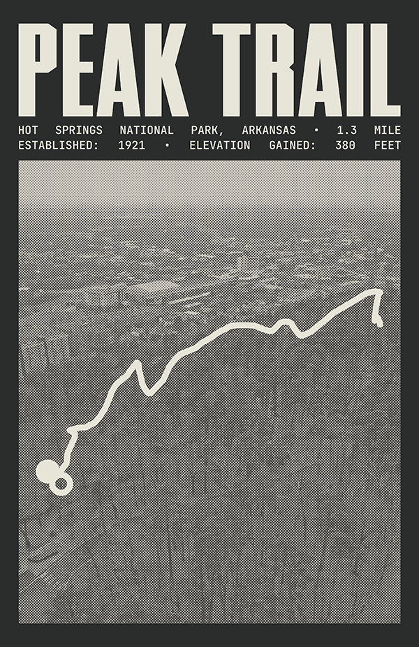 Peak Trail Poster | Hot Springs National Park Prints