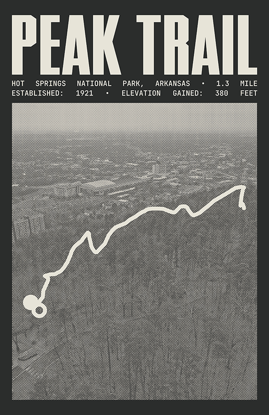 Peak Trail Poster | Hot Springs National Park Prints