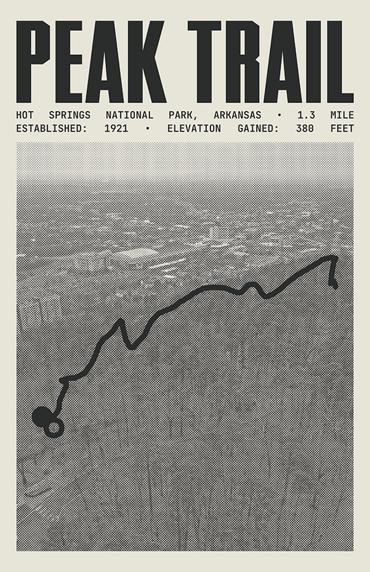 Peak Trail Poster | Hot Springs National Park Prints