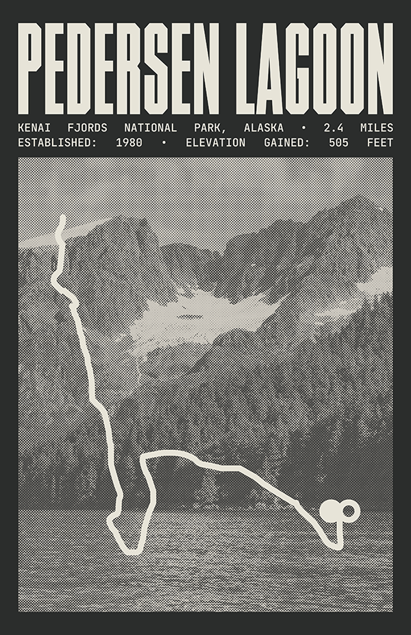 Pedersen Lagoon Ridge Poster | Kenai Fjords National Park Prints