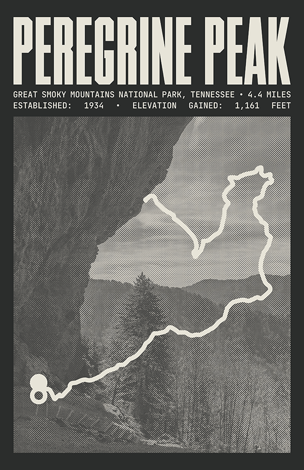 Peregrine Peak Poster | Great Smoky Mountains National Park Prints