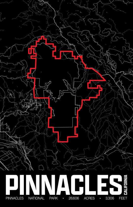 Pinnacles National Park – Perimeter Map Print