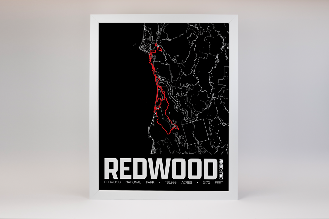 Redwood National Park – Perimeter Map Print